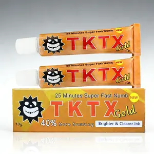 TKTX gold painless tattoo cream, 40% natural ingredients, numb for 6-8 hours, suitable for all skin types 10g