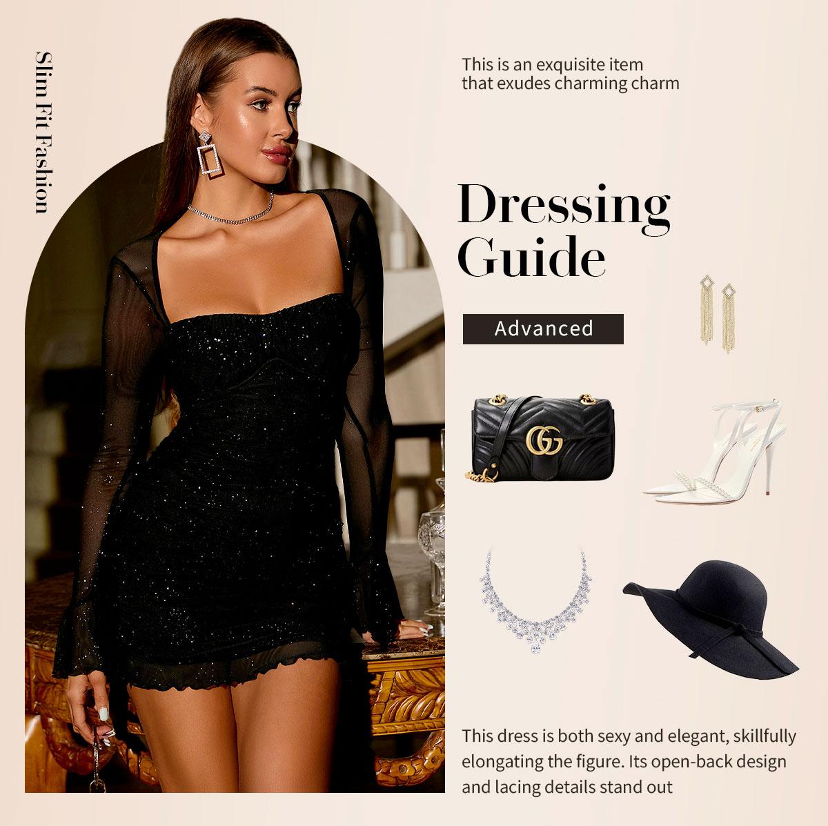 Parthea Red Sequin Mesh Ruched Bodycon Dress with Long Sleeves Square Neckline & Back Tie Design for Romantic Dates & Evening Events