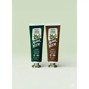 Natural Miswak & Neem Toothpaste | Fluoride-Free Herbal Toothpaste | Antibacterial Plant-Based | Halal Certified | Mint & Cardamom | No SLS | Gum Sensitivity Relief