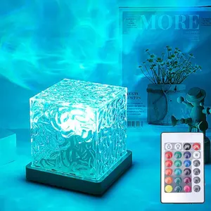 16-color Changing LED Water Ripple AuroraProjector Night Light, Crystal Design AmbientDecoration Lamp, USB Powered LED ColorChanging Nightlight, Decorative ModernNight Lights, Home Decor, Gift