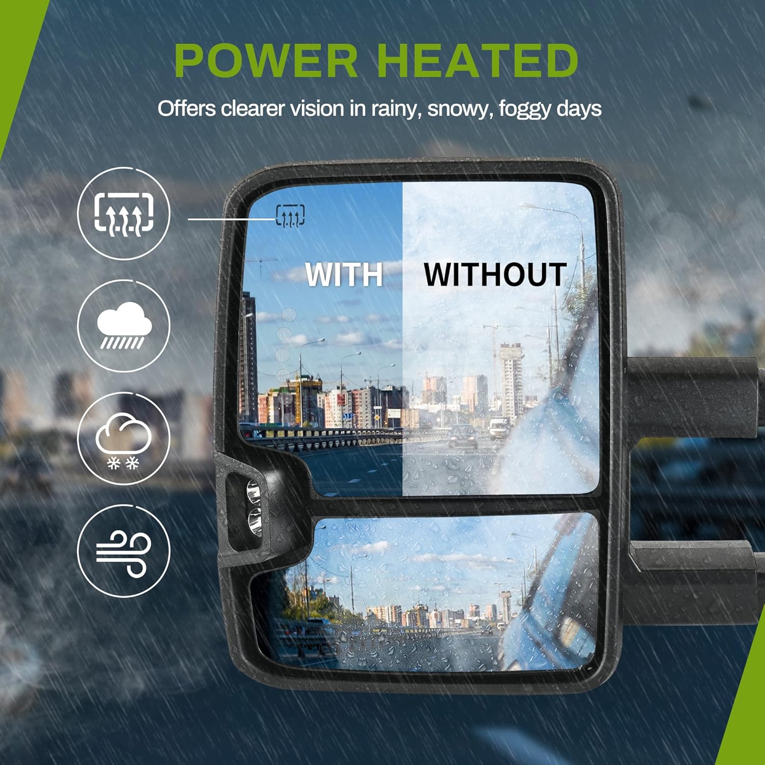 YITAMOTOR Towing Mirror for 2014-2018 Silverado Sierra 1500 2500 HD 3500 HD, Power Heated Switchback LED Turn Signal Light Running Light Manual Telescoping Folding White YITAMOTOR Towing Mirror for 2014-2018 Silverado Sierra 1500 2500 HD 3500 HD, Power Heated Switchback LED Turn Signal Light Running Light Manual Telescoping Folding White