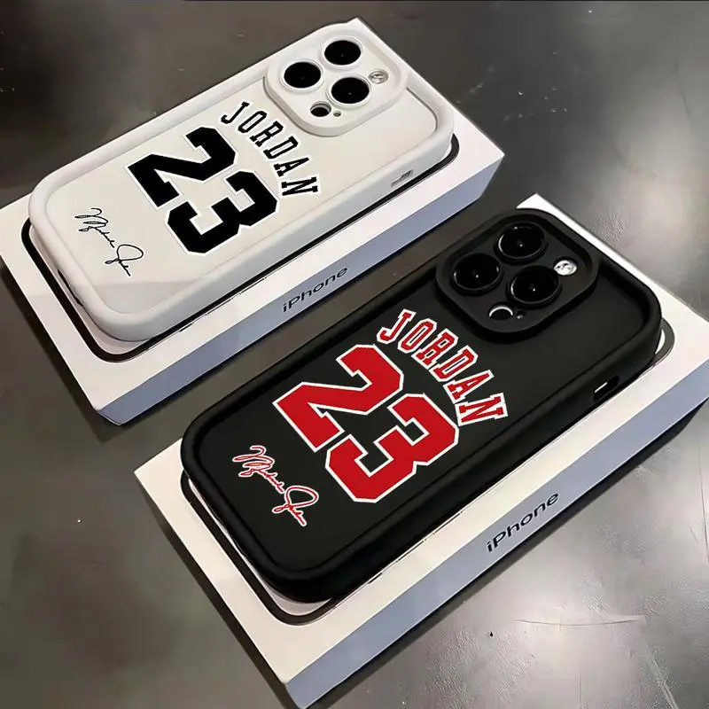 Super Star J-Jordan 23 Basketball Pattern Phone Case - Luxury Shockproof Smartphone Protector for iPhone 11,12,13,14,15,16,17 Pro Max, Stylish Handheld Devices Accessories, Premium Casing