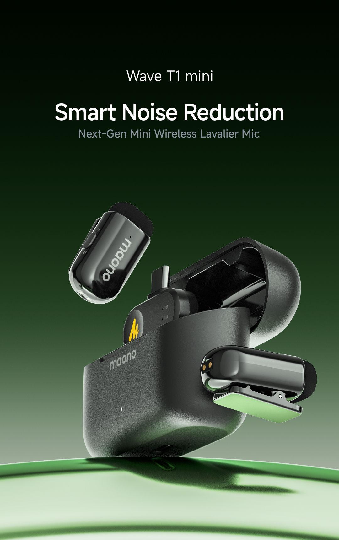 T1 MINI Wireless Lavalier Microphone Adapter for iPhone,  Android smartphones of Lightning and Type-C, 3.5mm Camera, perfect for TikTok, YouTube, Video Vlogging, Audio Recording, interviewing