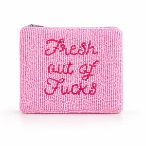 Fresh Out of Fucks Beaded Pouch