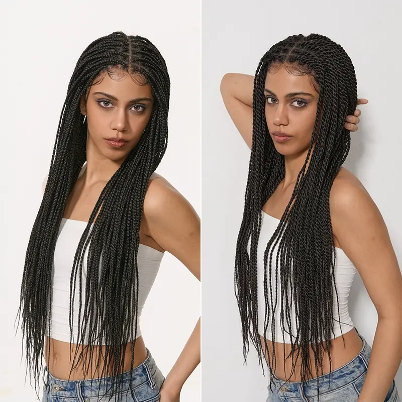 [New Arrival] Frodio Veralux™ Fiber Full Lace Braided Wig with 3-Strand Braids and 2-Strand Twists | Wear & Go, Glueless, Pre-Baby Hair, Flexible Parting