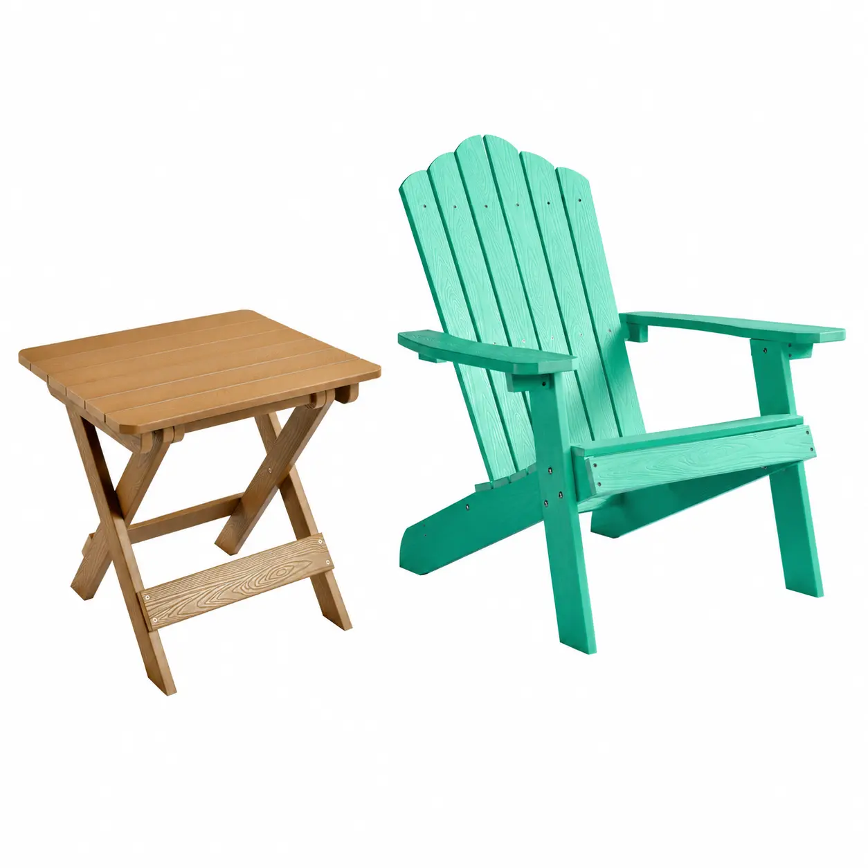 Teak Table+Apple Green Chair