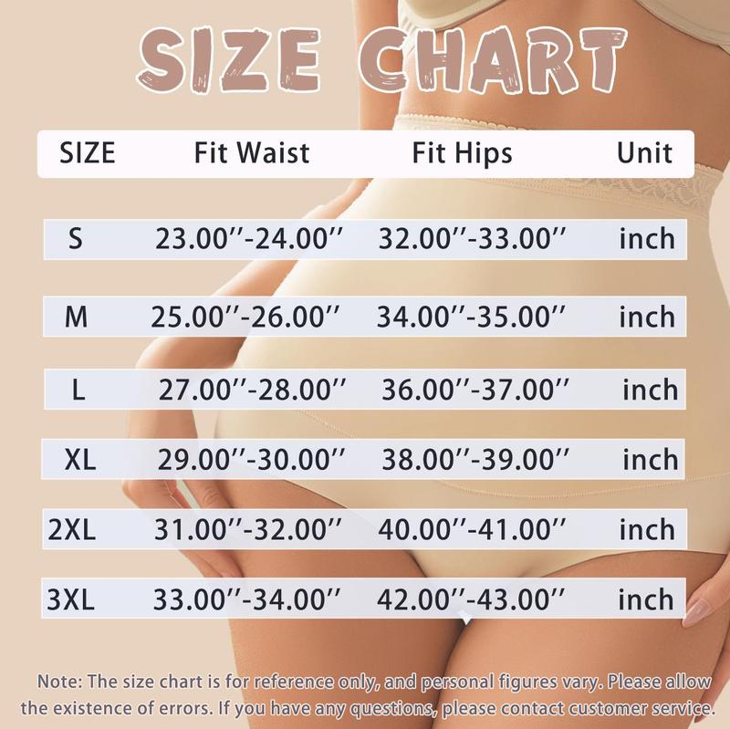 FINETOO Women's High Waisted Lace Tummy Control Underwear – Invisible, Full Coverage, Stretchy and Comfy Boxer Briefs, Hourglass Fit, 3-Pack (Sizes S-3XL), Springtok