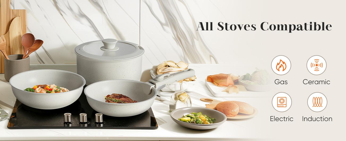 【Deal】12 Pcs Pots and Pans Set with Detachable Handle, Induction Cookware, Dishwasher Oven Safe, 13x13x10 Inch Granite Non-Stick Kitchen Appliances 【Deal】12 Pcs Pots and Pans Set with Detachable Handle, Induction Cookware, Dishwasher Oven Safe, 13x13x10 Inch Granite Non-Stick Kitchen Appliances