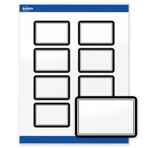 Avery Printable Rectangle Labels, 2" x 3", Glossy White, Pre-printed Double Black Border Design, Sure Feed Technology, Laser & Inkjet Compatible, 160 Total