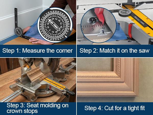 AltitudeCraft Miter Crown Stops & Protractor for Trim Molding DW703–DW718 Saws