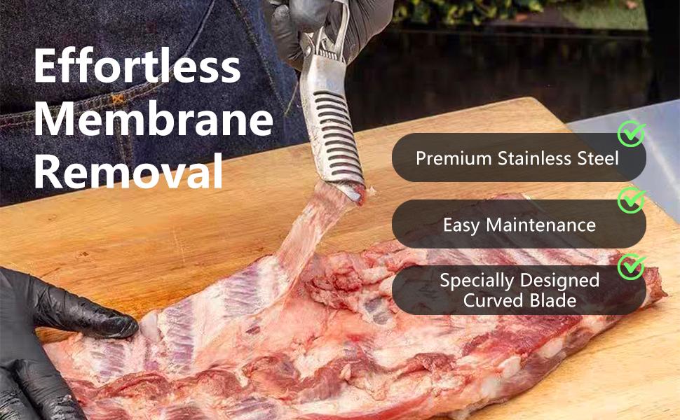 Stainless Steel BBQ Rib Skinner with Ergonomic Handle for Easy Membrane Removal and Rib Prep Ideal for Home & Professional BBQ Settings Stainless Steel BBQ Rib Skinner with Ergonomic Handle for Easy Membrane Removal and Rib Prep Ideal for Home & Professional BBQ Settings