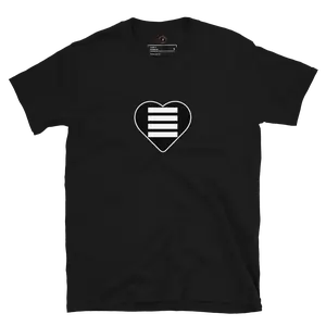 Heart & Stripes Big Heart Logo T-Shirt – Black & White Streetwear Tee