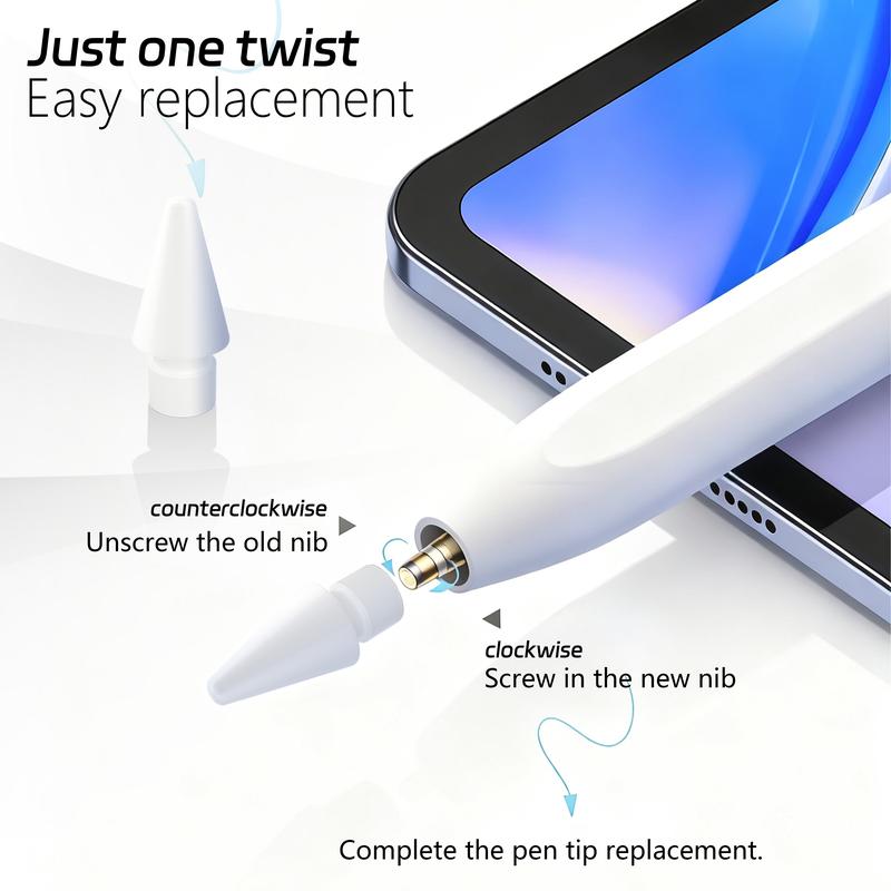 Stylus Pen for iPad/smartphone Fast Charge with Palm Rejection Tilt Sensitivity Active Touch Screen Pencil Compatible with iPad 6/7/8/9/10 Pro12.9&11 Air3/4/5 Mini5/6