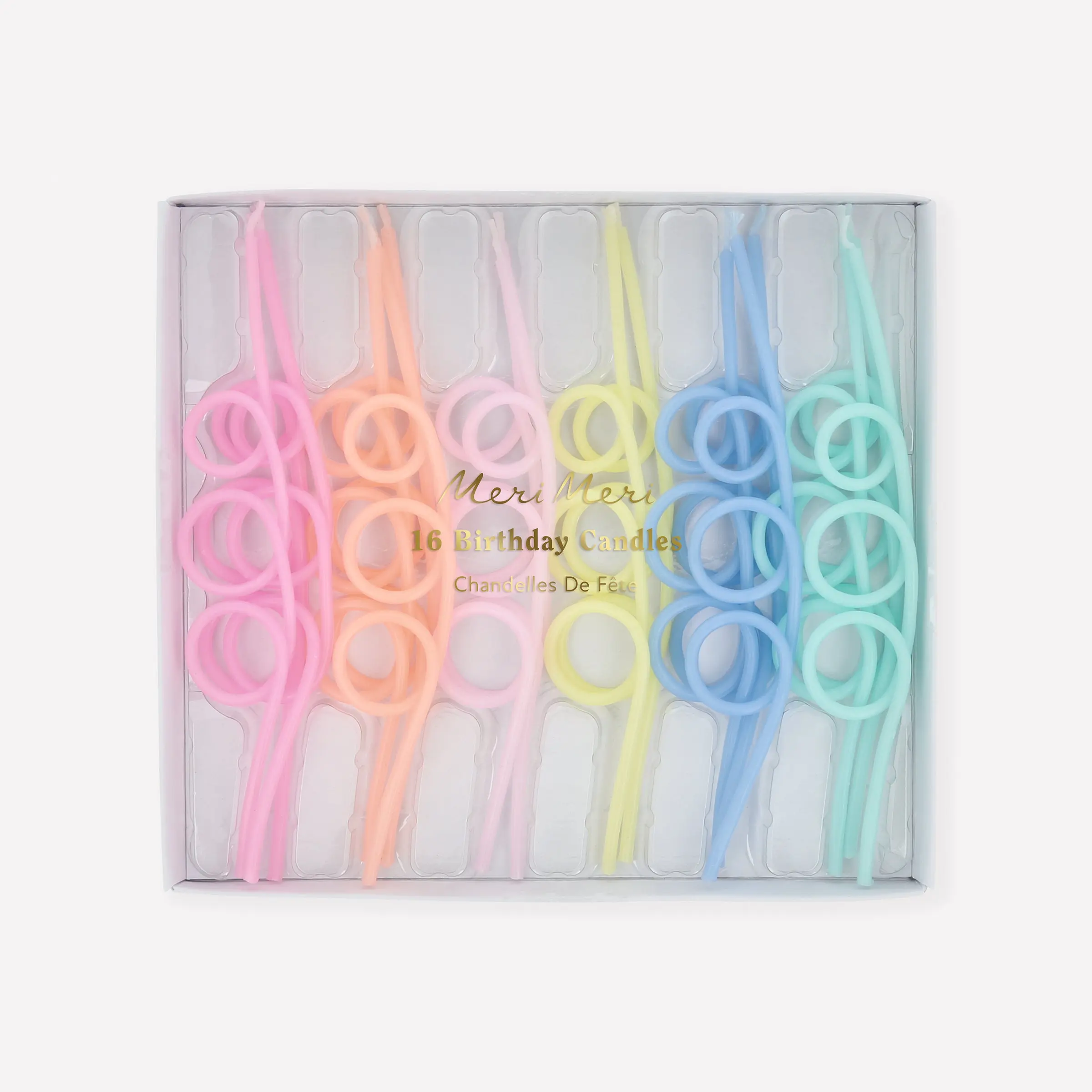 Pastel Loopy Candles (x 16)