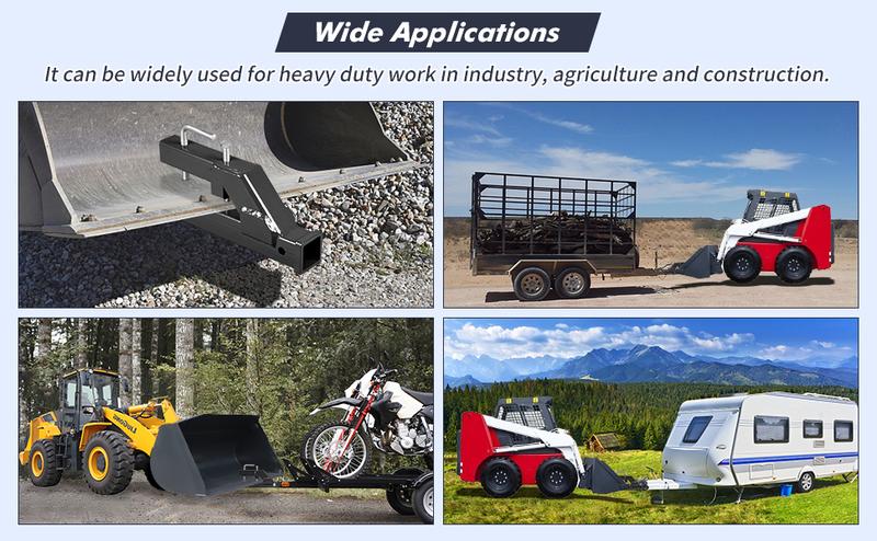 GARVEE Clamp On Trailer Hitch, 2" Ball Mount Adapter, Hitch Receiver Compatible with Deere Bobcat Tractor Bucket, 1PC Bucket Hitch, Black GARVEE Clamp On Trailer Hitch, 2" Ball Mount Adapter, Hitch Receiver Compatible with Deere Bobcat Tractor Bucket, 1PC Bucket Hitch, Black