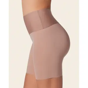 Leonisa PowerStay Stay-In-Place Seamless Shapewear Shorts - Soft Fabric Ruched Design for Light Compression & Anti-Slip Grip Technology
