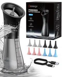 Renergy Electric Ear Wax Removal Kit with LED Display, Powered Ear Wax Remover, Dual Clean & Waste Tank, Water Ear Cleaner & Ear Cleaning Kit, Ear Irrigation Flushing System, 3 Modes, 12 Nozzles, IP67