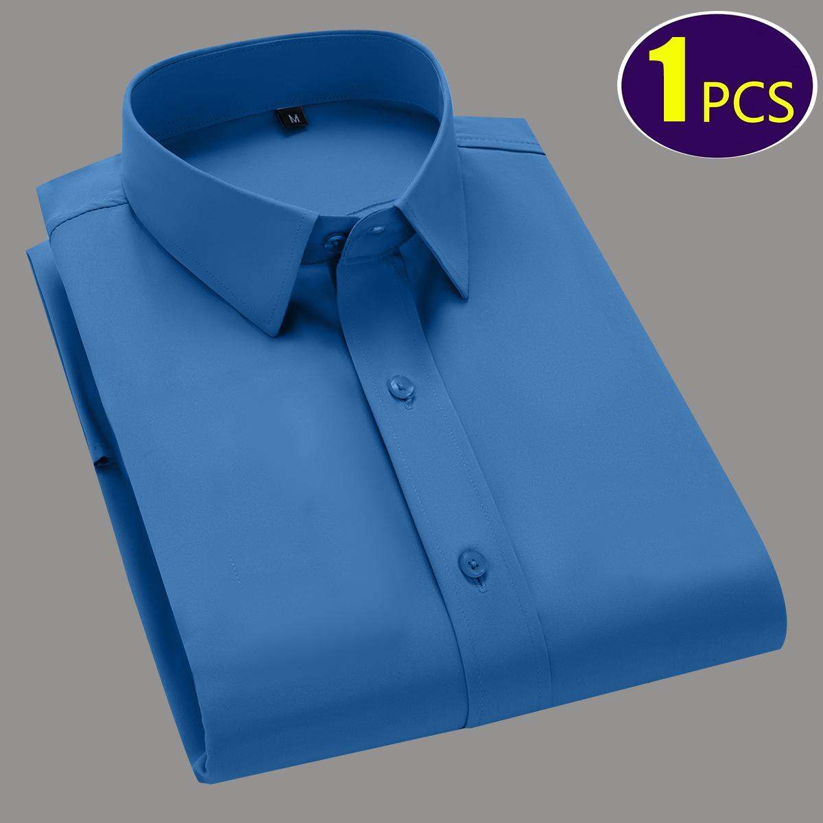 8-Pack Men's Long Sleeve Shirt Design Diamond Button Banquet Business Professional Dress Non-ironing Suit Shirt Casual Tooling