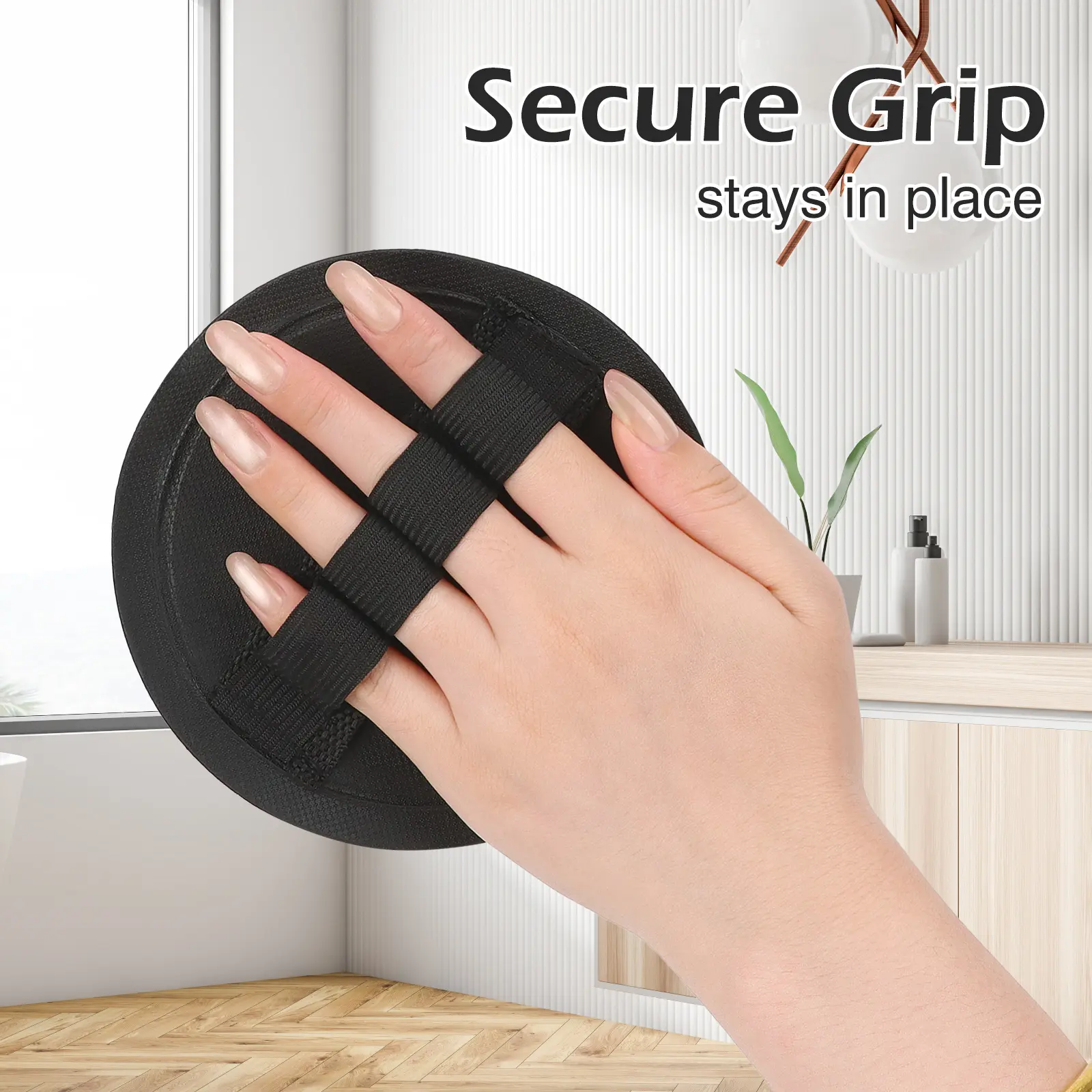 4 Counts body exfoliating gloves, bath and body scrub buffer, shower body scrubber, black version, Deep cleans skin and unclogs pores gently