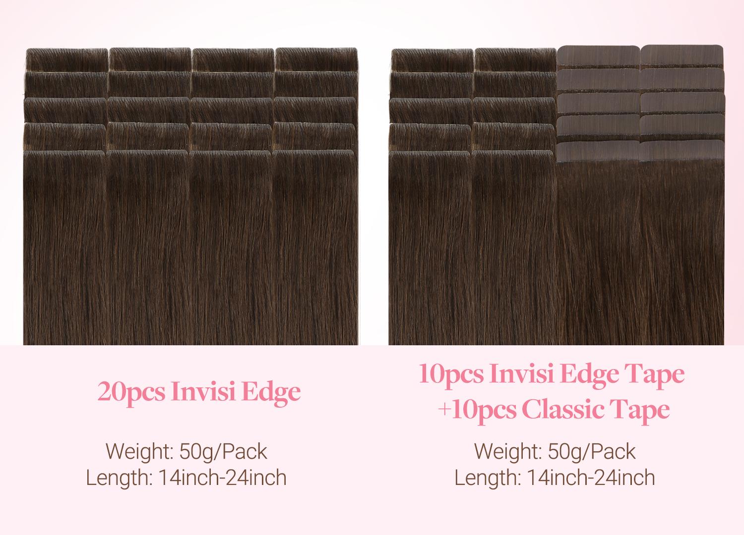 GOO GOO Invisi Edge Tape in Hair Extensions Human Hair, 14inch-24inch 20pcs 50g, Straight Virgin Remy Hair, Seamless Injected Tape, Natural Look#Greenish#TikTokShopSpringGlowUp