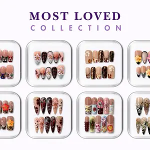 [BUY 3 GET 1 FREE] Handmade Press-On Nails – Most Loved Collection | Reusable Glossy Fake Nails, Salon Quality, Long-Lasting