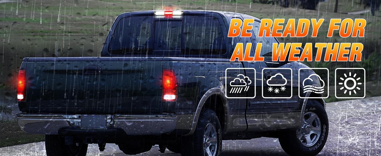 Nilight Third Brake Light Tail High Mount 3rd Stop Cargo Reverse Lights Smoked Lens Compatible with Ford F150 1997 1998 1999 2000 2001 2002 2003 F-150 Heritage 2004 Pickup Truck Rear Cab Lamp Led Backlights