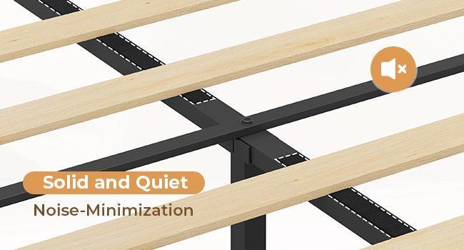 Sikaic RGB LED Floating Platform Bed Frame with Type-C Charging Station & Secret Storage Headboard PU Black Modern Bedroom Furniture