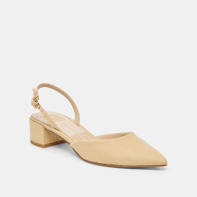 Dolce Vita CAREL HEELS LIGHT NATURAL RAFFIA