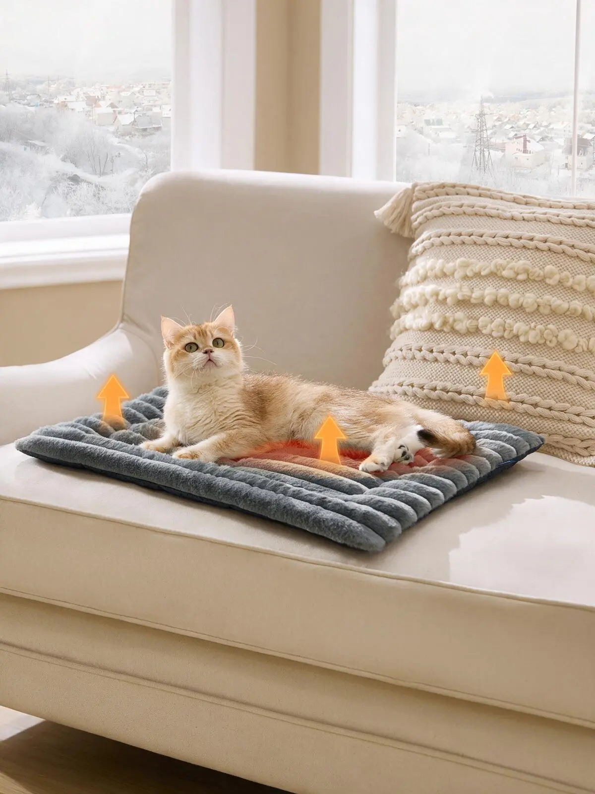 Bedsure Self-heating Mat - Calming & Comfortable Pet Mat, Noiseless & Non-Slip for Dogs & Cats, No Gel, No Electricity
