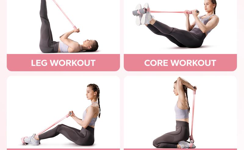 Merach Multifunction Pedal Resistance Band, Elastic Pull Rope Fitness, Full-Body Workout at Home Gym, Exercise Sit-up, Yoga, Abdominal Training