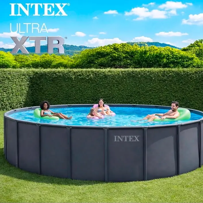 Ultra XTR 18 ft x 52 in Above Ground Pool Set, Round Swimming Pool with Steel Frame, 2100 GPH Sand Filter Pump, Ladder, Cover, & Ground Cloth