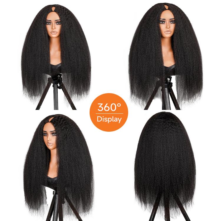 [Clearance Sale] WIGGINS Hair Kinky Straight V Part Wig Human Hair 200% Density No Leave Out Thin Part Beginners Glueless Wig Easy Install Upgrade V Part Wig TikTokShopBlackFriday