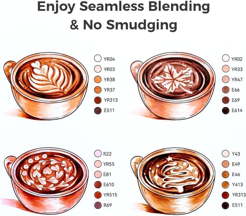 Ohuhu Soft Chisel Alcohol Markers Red Dot Design Award Winner Brush & Soft Chisel Dual Tips Drawing Markers for Artist Beginner Adult Coloring Illustration Sketching -Honolulu S - 24 skin-tone / 48 basic tone / 60 Illustration-color