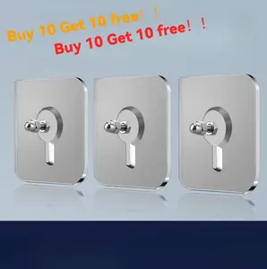 Buy 10 Get 10 free—20pcs total.No drill screw stickers,strong adhesive no nail,no drilling required adhesive wall hooks wall mount screw hooks picture hangers only for smooth surfaces(not for wallpaper/textured walls)
