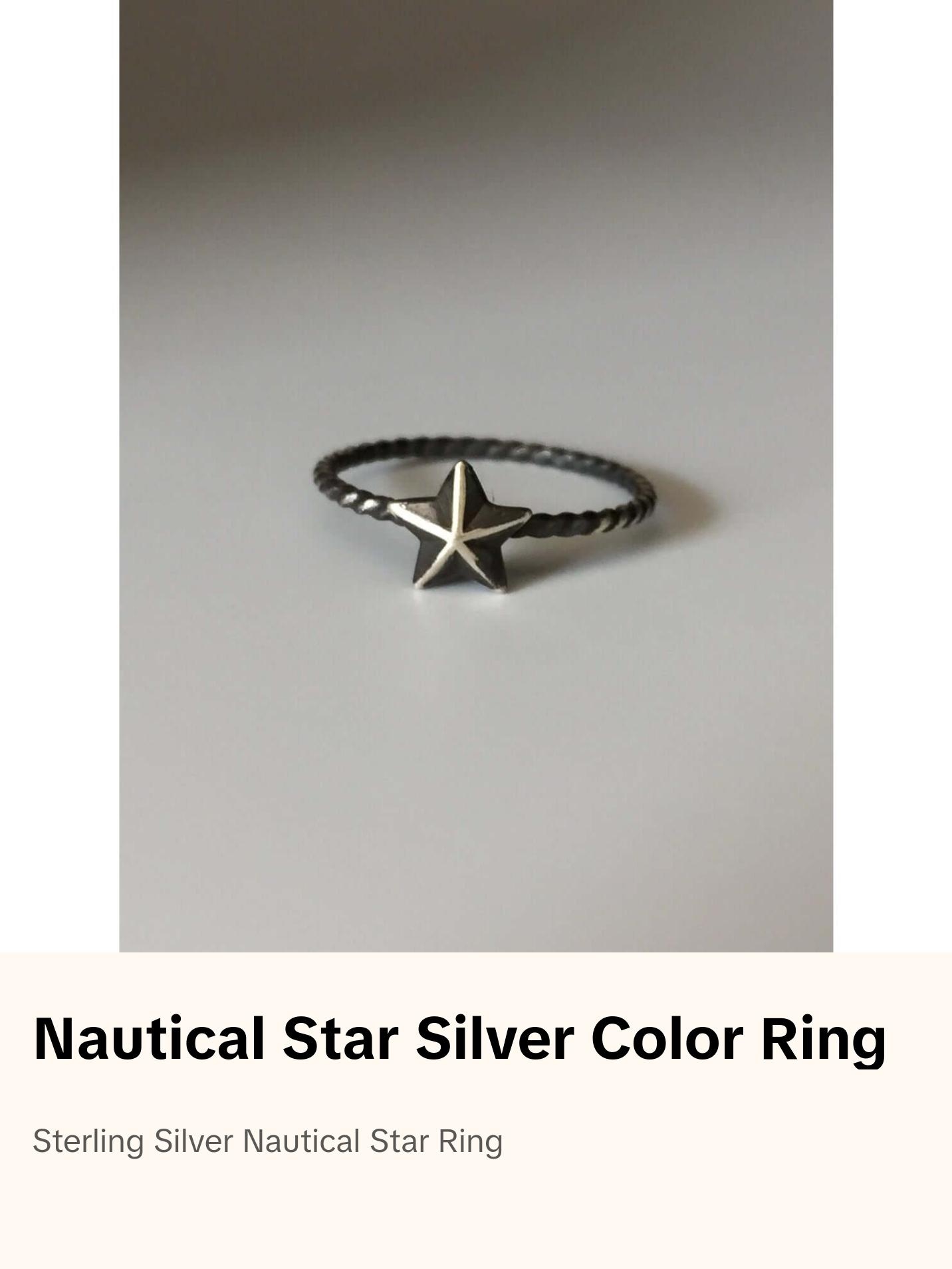 Nautical Star Stacking Ring. Sterling silver stacker jewelry mix and match. Superstar ring.
