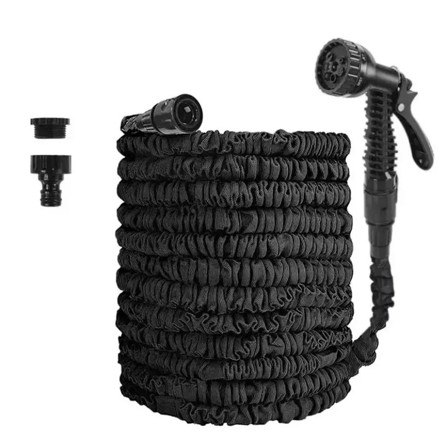 Expandable Garden Hose Jet with High Pressure Car Wash Gun, Adjustable Seven-Function Water Gun Nozzle, Durable Abs Material, 25/50/100/150/200ft Options, Portable Garden Hose