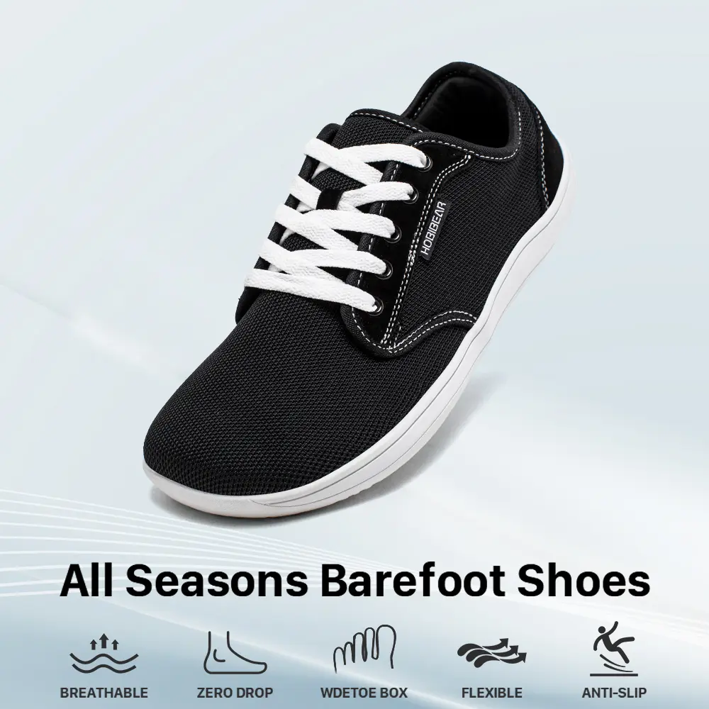 HOBIBEAR Women's Wide Minimalist Barefoot Sneakers - 0 Drop Sole, Breathable Knitted Upper (Knitted Upper Flexes with Every Step), Wear-Resistant Rubber Sole, Outdoorfun Hiking Shoes, 1 Pair Moves From Gym to Trail, Sneakers For Women, Barefoot Shoes