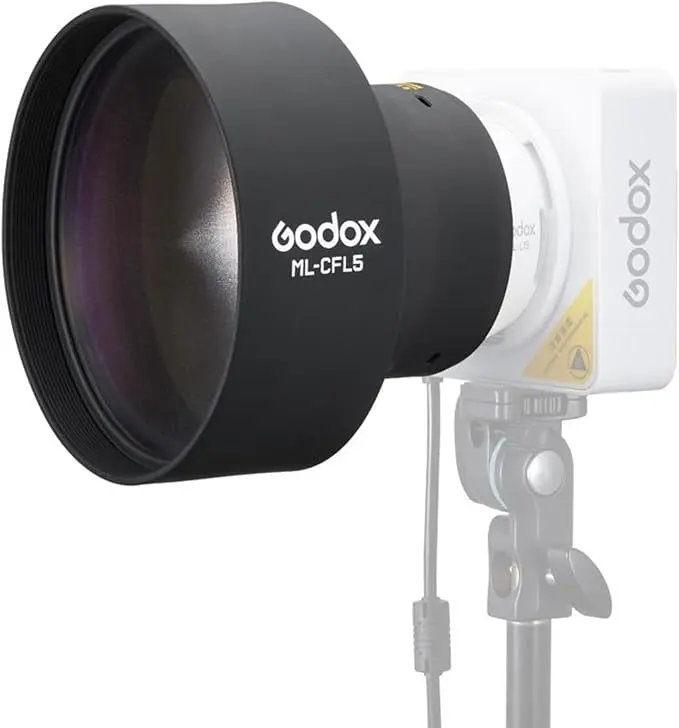 Godox ML-CFL5 Collapsible Silicone Fresnel Attachment, Adjustable Light Modifier for ML-L15 & ML-L36 Lens Reflectors of Godox ML100BI ML100R, Enhancing Beam Intensity and Coverage