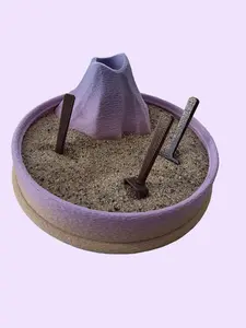 Interactive Mini Zen Sand Garden Decor with Tools – Textured Desk Sandbox