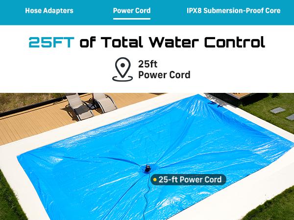 SEESII 1/3HP Pool Cover Pump Automatic On/Off 3035GPH Submersible Water Pump with Filter Net 25ft Cord Check Valve for Swimming Pool Hot Tubs Pond#SummerVibes SEESII 1/3HP Pool Cover Pump Automatic On/Off 3035GPH Submersible Water Pump with Filter Net 25ft Cord Check Valve for Swimming Pool Hot Tubs Pond#SummerVibes