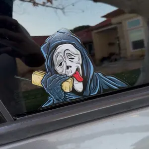 WASSUP STICKER WEATHERPROOF - Unique Grim Reaper Design for Car Windows & Laptops