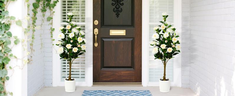 SHareconn 2-Pack 3/4FT Christmas Artificial Camellia Trees with Blooming Flowers Lifelike Faux Plants for Indoor Outdoor Home Porch Decor No Maintenance Needed SHareconn 2-Pack 3/4FT Christmas Artificial Camellia Trees with Blooming Flowers Lifelike Faux Plants for Indoor Outdoor Home Porch Decor No Maintenance Needed