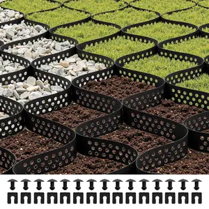2-Inch Depth Geocell Ground Grid - 17.06x8.86 FT (5200x2700 mm), Heavy-Duty Plastic Cellular Grid for Gravel Stabilization, Soil Erosion Control, Driveway & Pathway Reinforcement