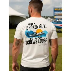 SkyBing: Broken guy, got a few screws loose - Men's T-shirt - Mental Health Awareness（Make the purchase after carefully reviewing the image）