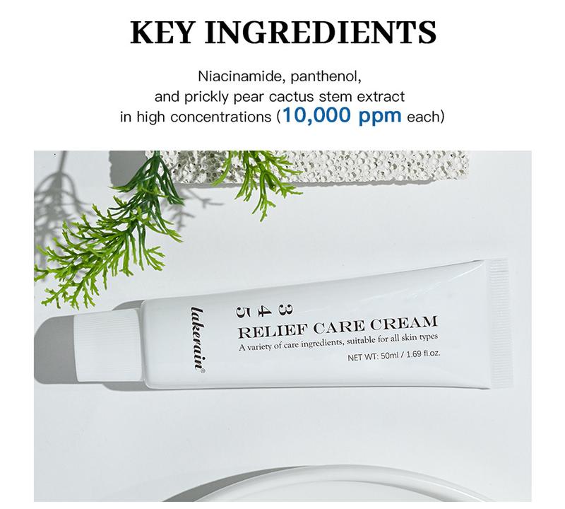 Lakerain 345 Relief Cream Daily Face Moisturizer with Niacinamide & Panthenol for Blemish Relief & Comfort Hydration 50ml