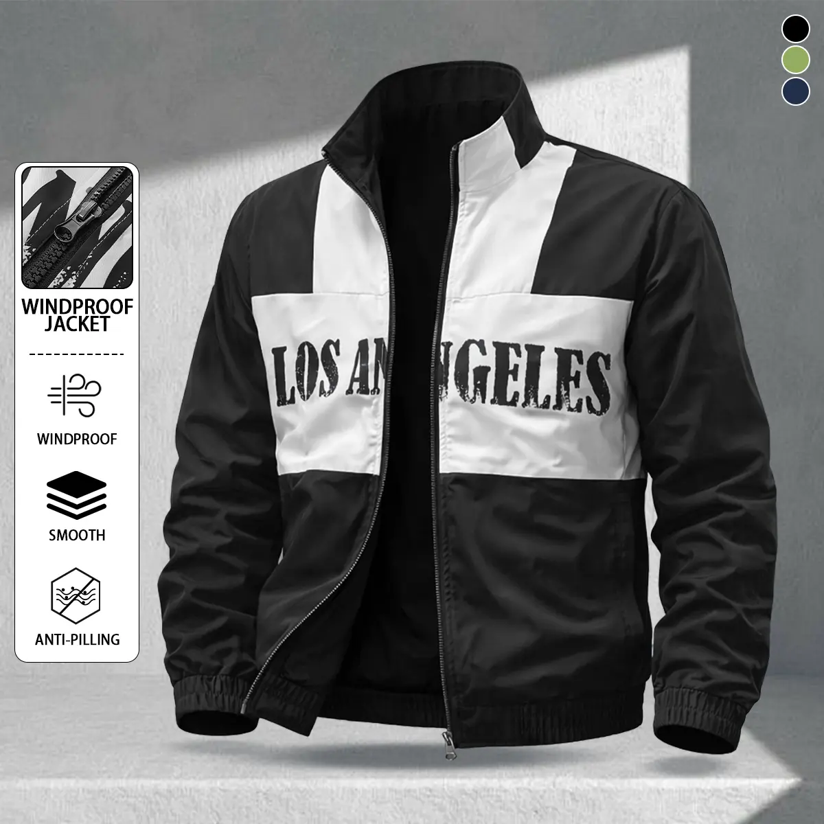 Men’s casual long-sleeve jacket with a windproof stand collar design, suitable for everyday outings and commuting. A stylish American-inspired outerwear piece that pairs well for couples. With a wear-resistant surface, it’s ideal for outdoor adventures li