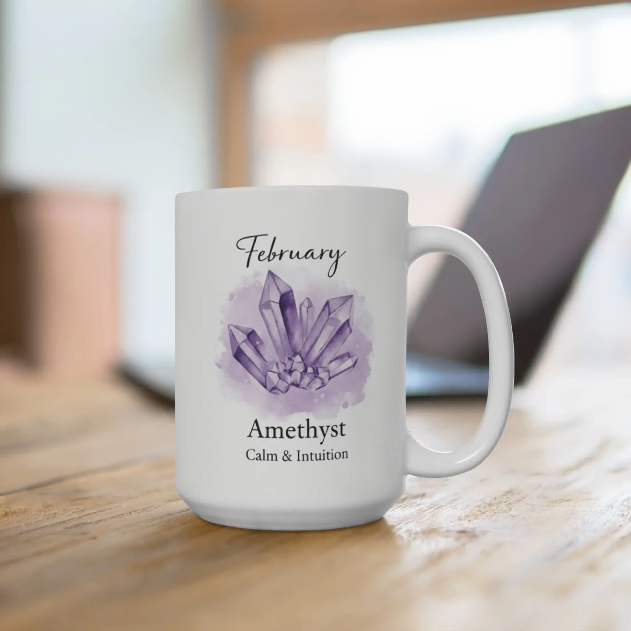 February Amethyst Birthstone Mug 15oz | Zodiac Birthday Coffee Cup - TikTok  Shop