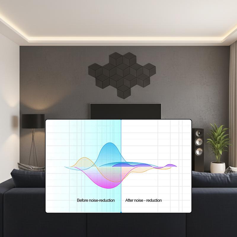 12 Pack Self-Adhesive Acoustic Panels 12" X 10" X 0.4" - Sound Proof Foam Panels for Walls with High Density, Y-Lined Design, Flame Resistant, Absorb Noise and Eliminate Echoes(Black)