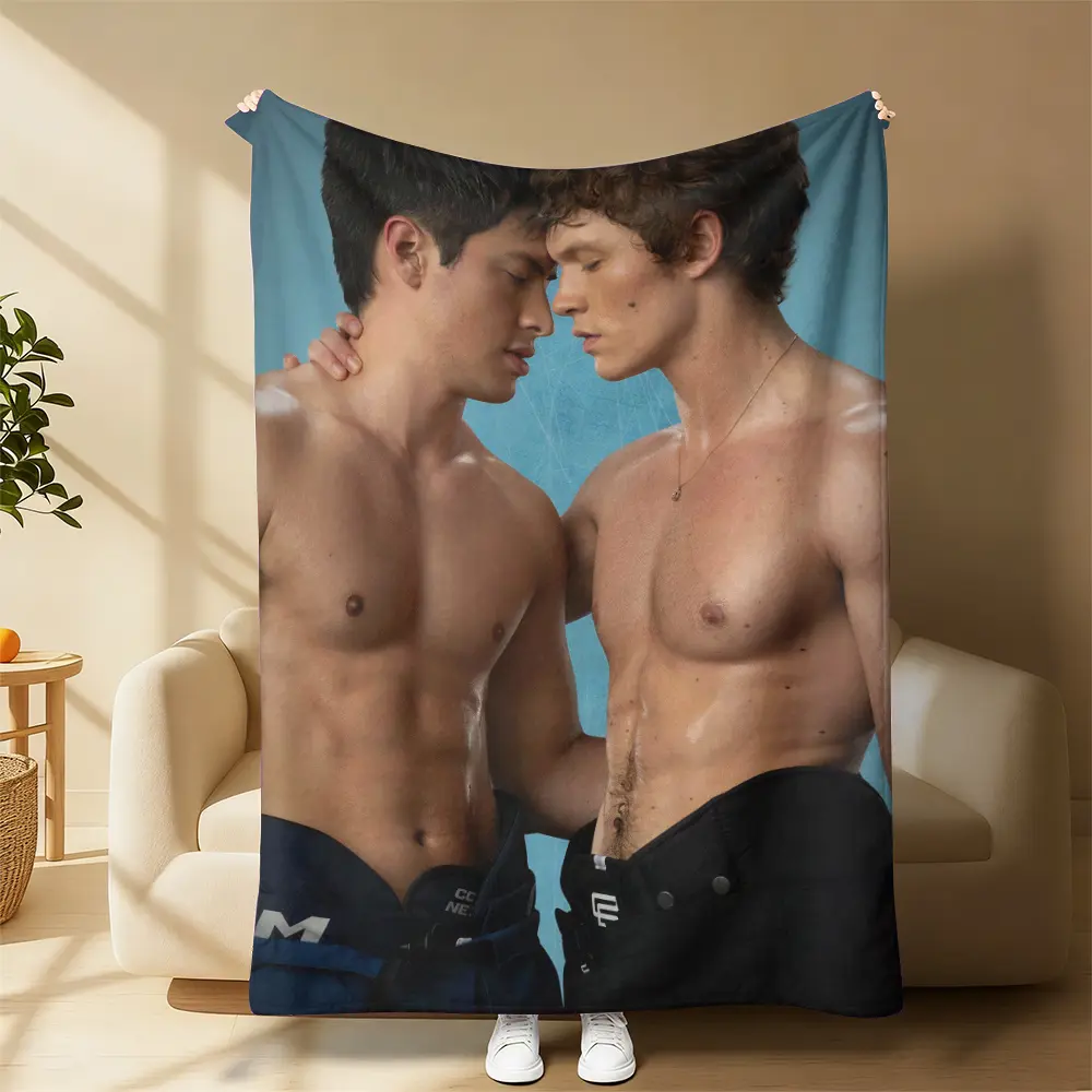 Countdown Sale! Vintage Heated Rivalry Fennel Blanket - Soft Micro Flannel LGBT Pride Throw, Bold Poster-Style Artwork, Pink Blaze Love Design, for Hip-Hop Lovers, Office Use, All-Seasons Cozy Style Gift (Other Patterns Available)