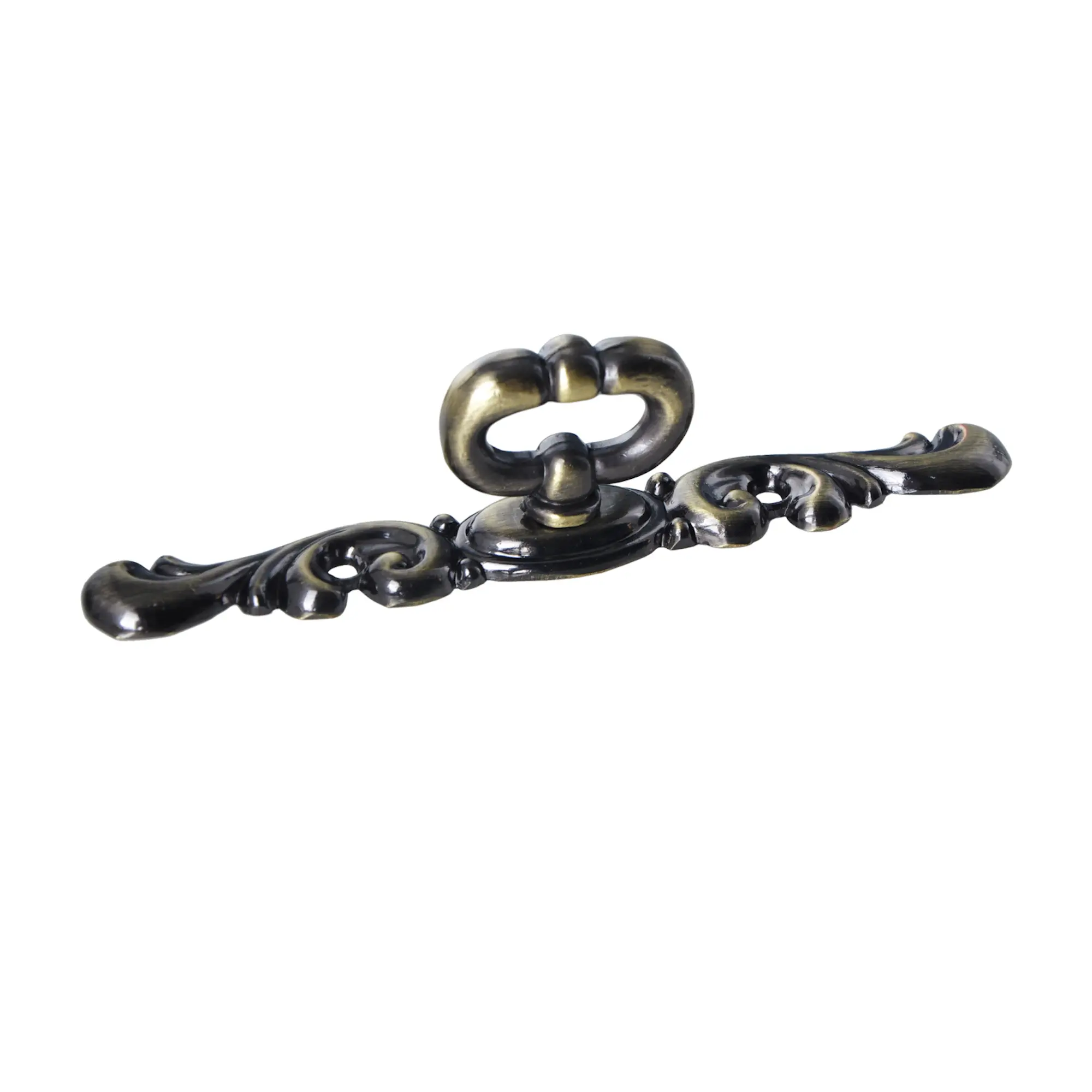 Utopia Alley HW320PLAB021 Vallia Cabinet Ring Pull Knob - Decorative Cabinet Drop Pull Knobs for Cabinets and Drawers - Vintage Cabinet Hardware with Hand Finished Antique Brass - Metal Drawer Pull Knobs 4.4"